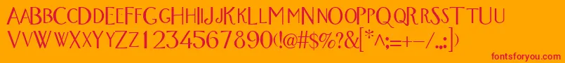 WandroscapssskRegular Font – Red Fonts on Orange Background