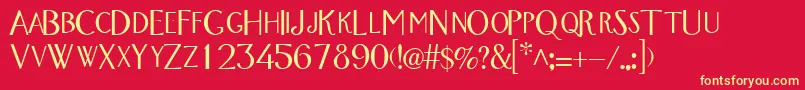 WandroscapssskRegular Font – Yellow Fonts on Red Background