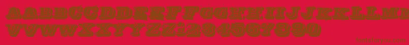 Depraved-Schriftart – Braune Schriften auf rotem Hintergrund