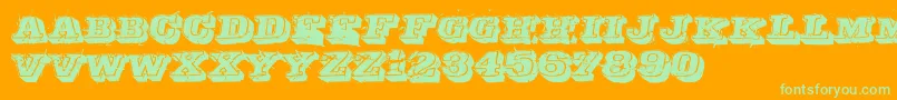 Depraved Font – Green Fonts on Orange Background