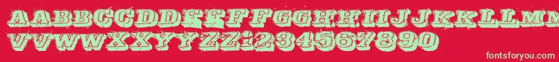 Depraved-Schriftart – Grüne Schriften auf rotem Hintergrund