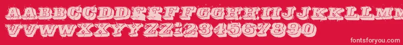 Depraved Font – Pink Fonts on Red Background