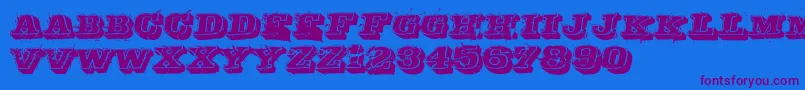 Depraved Font – Purple Fonts on Blue Background