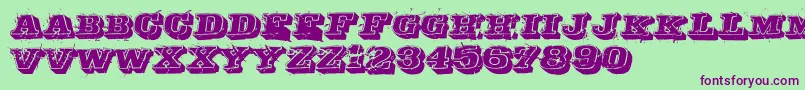 Depraved Font – Purple Fonts on Green Background