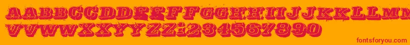 Depraved Font – Red Fonts on Orange Background