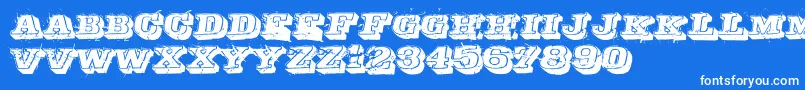 フォントDepraved – 青い背景に白い文字