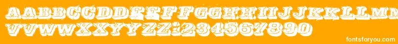 Depraved Font – White Fonts on Orange Background