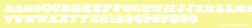 Depraved Font – White Fonts on Yellow Background