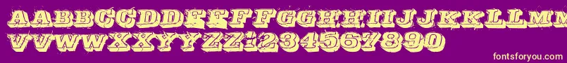 Depraved Font – Yellow Fonts on Purple Background