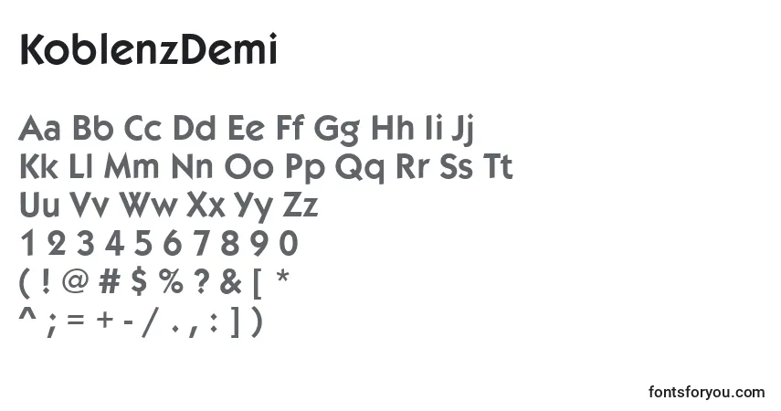 Fuente KoblenzDemi - alfabeto, números, caracteres especiales