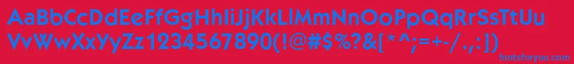 Fonte KoblenzDemi – fontes azuis em um fundo vermelho