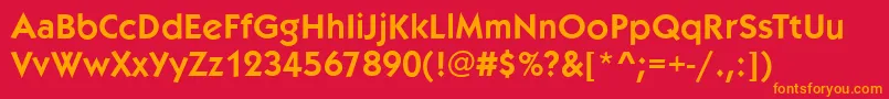 KoblenzDemi Font – Orange Fonts on Red Background