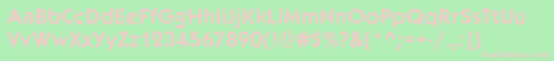 KoblenzDemi-fontti – vaaleanpunaiset fontit vihreällä taustalla