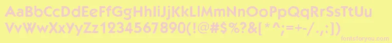 KoblenzDemi-fontti – vaaleanpunaiset fontit keltaisella taustalla