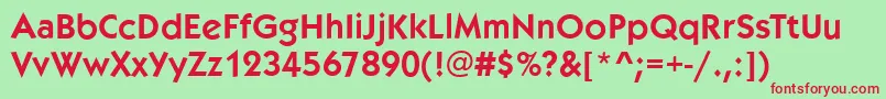フォントKoblenzDemi – 赤い文字の緑の背景
