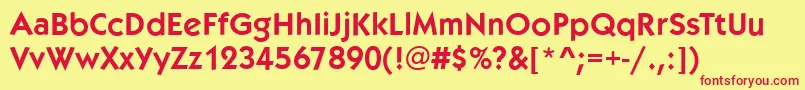 KoblenzDemi Font – Red Fonts on Yellow Background