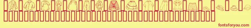 Fonte GeClothing – fontes vermelhas em um fundo amarelo