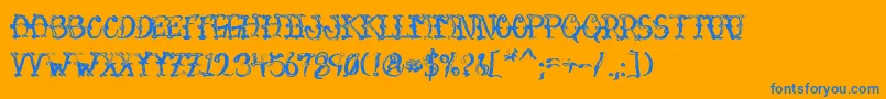 VtcSumislasheroneskinnedraw Font – Blue Fonts on Orange Background