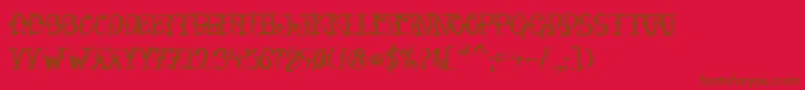 VtcSumislasheroneskinnedraw Font – Brown Fonts on Red Background