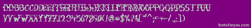 VtcSumislasheroneskinnedraw Font – Green Fonts on Purple Background