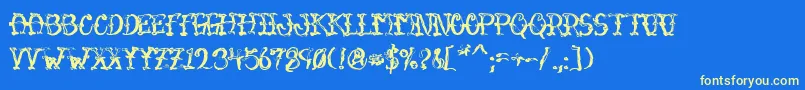 VtcSumislasheroneskinnedraw Font – Yellow Fonts on Blue Background