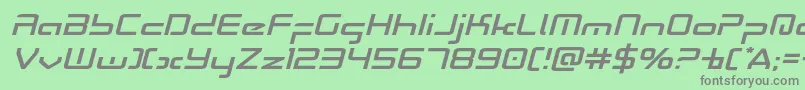 Radiospaceexpandital Font – Gray Fonts on Green Background