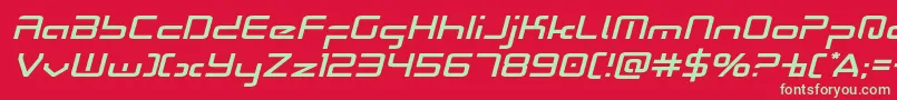 Radiospaceexpandital Font – Green Fonts on Red Background