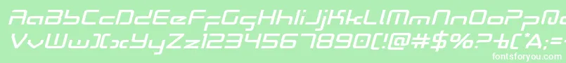 Radiospaceexpandital Font – White Fonts on Green Background