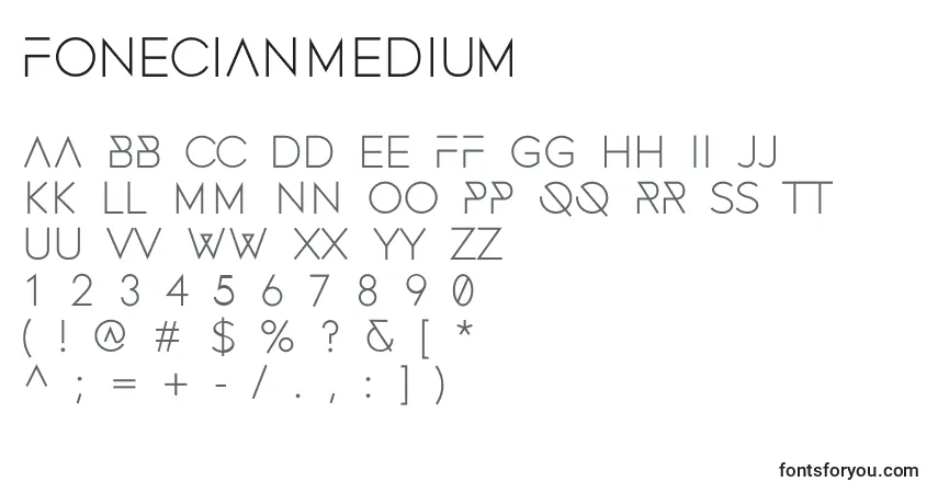 FonecianMedium-fontti – aakkoset, numerot, erikoismerkit
