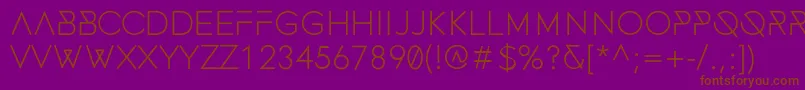 Fonte FonecianMedium – fontes marrons em um fundo roxo