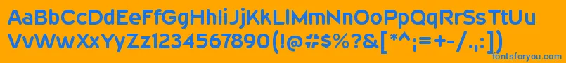 WevlirgBold Font – Blue Fonts on Orange Background