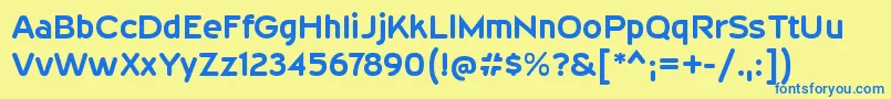 WevlirgBold Font – Blue Fonts on Yellow Background