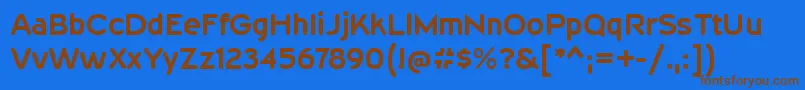 WevlirgBold Font – Brown Fonts on Blue Background
