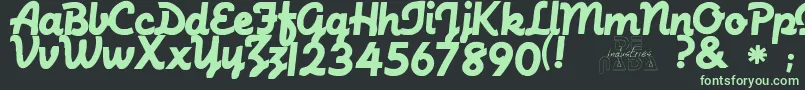 MachinescriptRegular-fontti – vihreät fontit mustalla taustalla