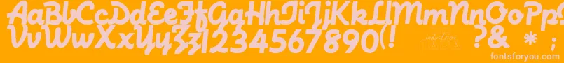 MachinescriptRegular Font – Pink Fonts on Orange Background