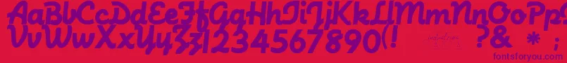 MachinescriptRegular Font – Purple Fonts on Red Background