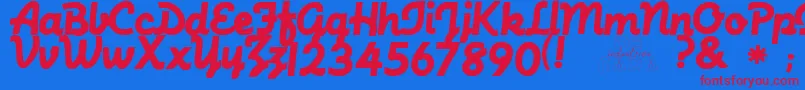 フォントMachinescriptRegular – 赤い文字の青い背景