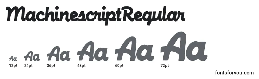 Размеры шрифта MachinescriptRegular