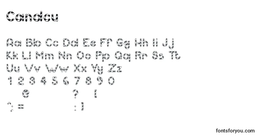 A fonte Candcu – alfabeto, números, caracteres especiais