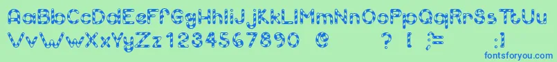 Candcu Font – Blue Fonts on Green Background