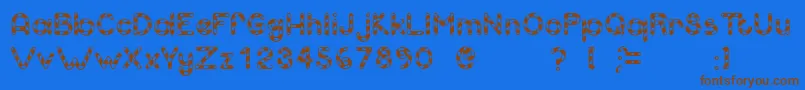 Candcu Font – Brown Fonts on Blue Background