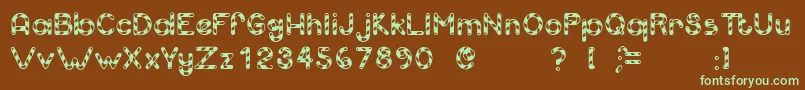 Candcu Font – Green Fonts on Brown Background