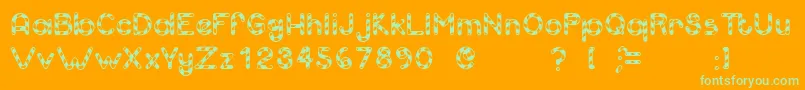 Candcu Font – Green Fonts on Orange Background