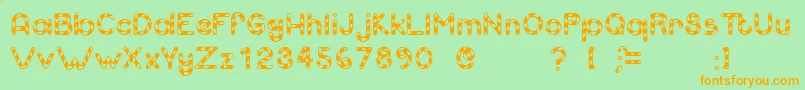 Candcu Font – Orange Fonts on Green Background