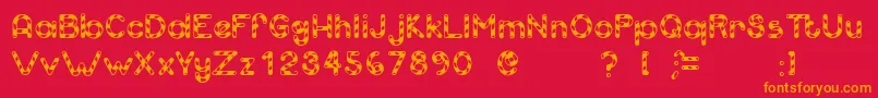 Candcu Font – Orange Fonts on Red Background