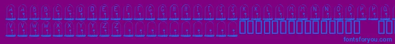 KrGravestone-fontti – siniset fontit violetilla taustalla