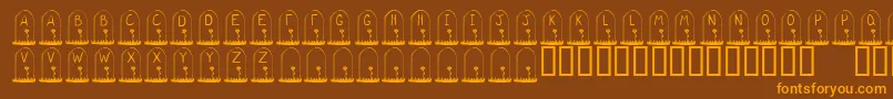 Fonte KrGravestone – fontes laranjas em um fundo marrom