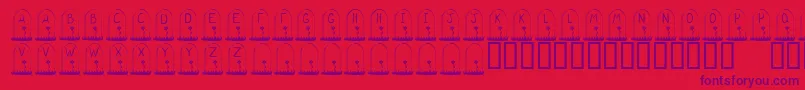 KrGravestone Font – Purple Fonts on Red Background