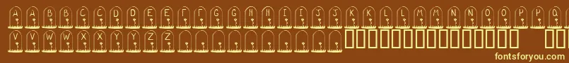 KrGravestone Font – Yellow Fonts on Brown Background