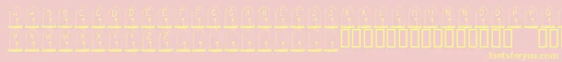 KrGravestone Font – Yellow Fonts on Pink Background